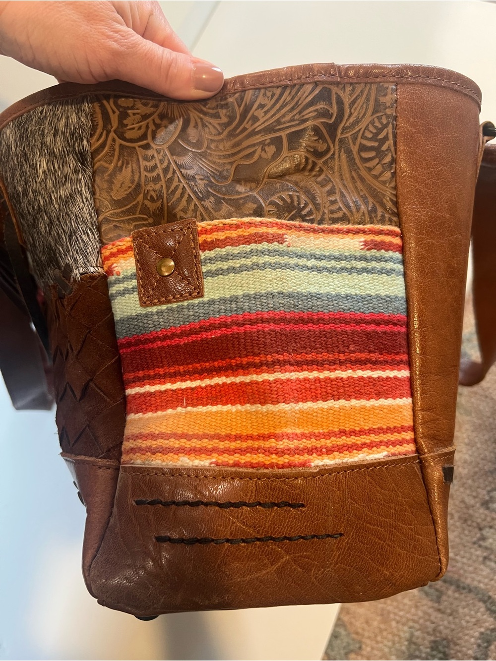 STS Ranchwear Chaynee Mountain (??) Multi-Material Patch Shoulder Bag - Picture 7 of 16